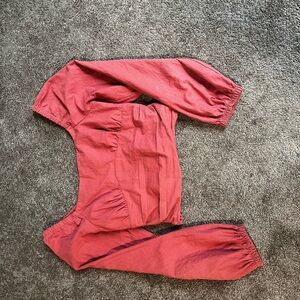 Coral Long Sleeve Crop Top